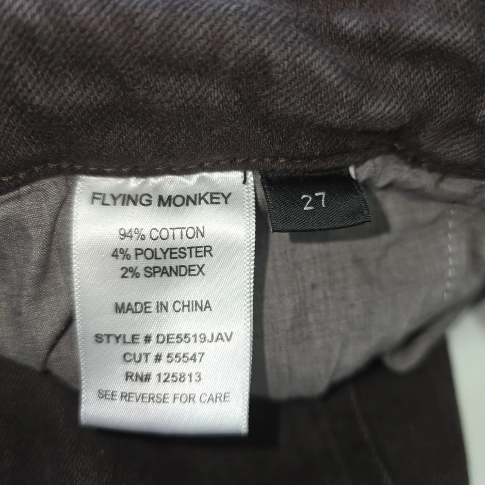 Flying Monkey Women's Brown Stretch Denim Jeans SZ 27 Mid Rise Straight/Bootcut - Picture 5 of 6